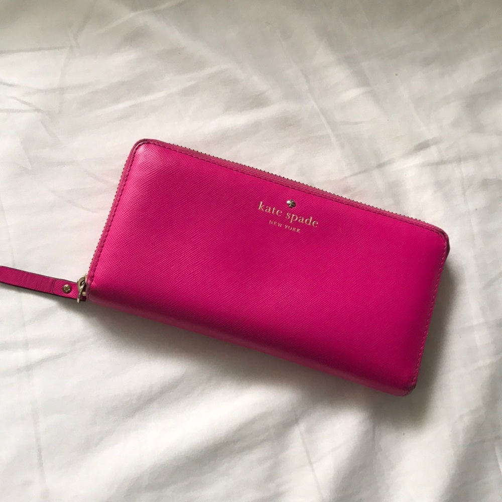 Kate Spade hot pink zip full size wallet